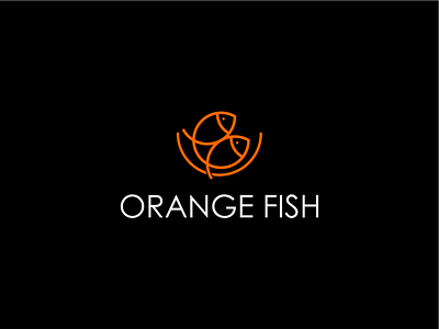 orange fish fish line art modern monoline orange simple