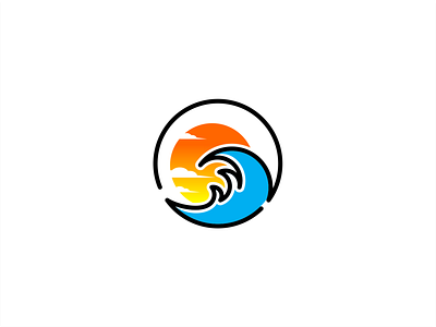 waves with sunset logo