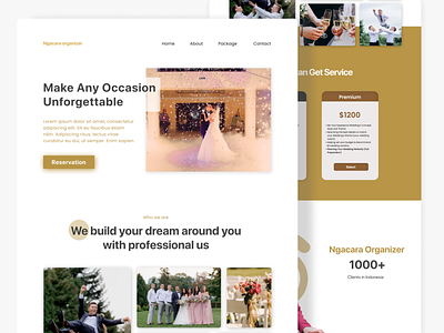 Wedding organizer website design indonesia designer landing page design typography ui ux website