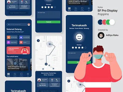 Tambal Ban Online app ui ux indonesia designer mobile app mobile app design mobile ui typography ux