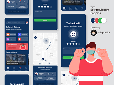 Tambal Ban Online app ui ux indonesia designer mobile app mobile app design mobile ui typography ux