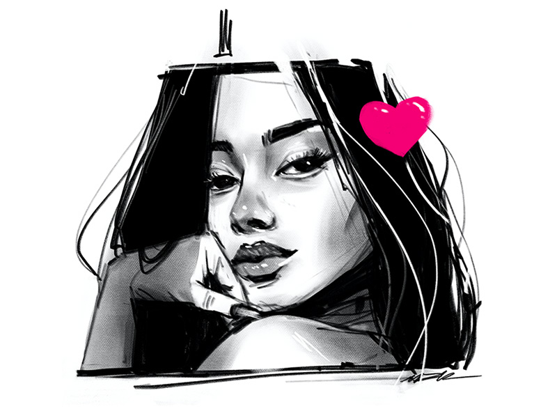 Cutie artwork character desire drawing drawingart face girl girl character girl illustration hair iloveyou love lover lust portrait portrait illustration portrait painting sensual sexy