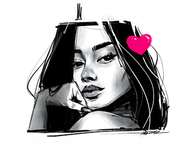 Cutie artwork character desire drawing drawingart face girl girl character girl illustration hair iloveyou love lover lust portrait portrait illustration portrait painting sensual sexy