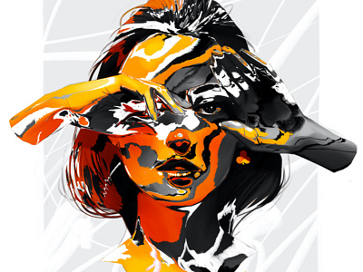 Orange Chrome 🔥 art artwork chrome digital art digital illustration digital painting digitalart drawing eyes face female girl hair illustration portrait portrait illustration portrait painting sexy