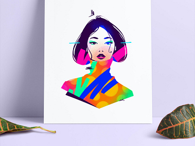 Yuki ♥︎ art artwork drawing eyes face flat flatillustration girl illustration portrait poster print simple