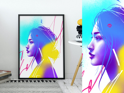 Aynd print art artwork drawing female fineart girl illustration portrait poster poster art print print design