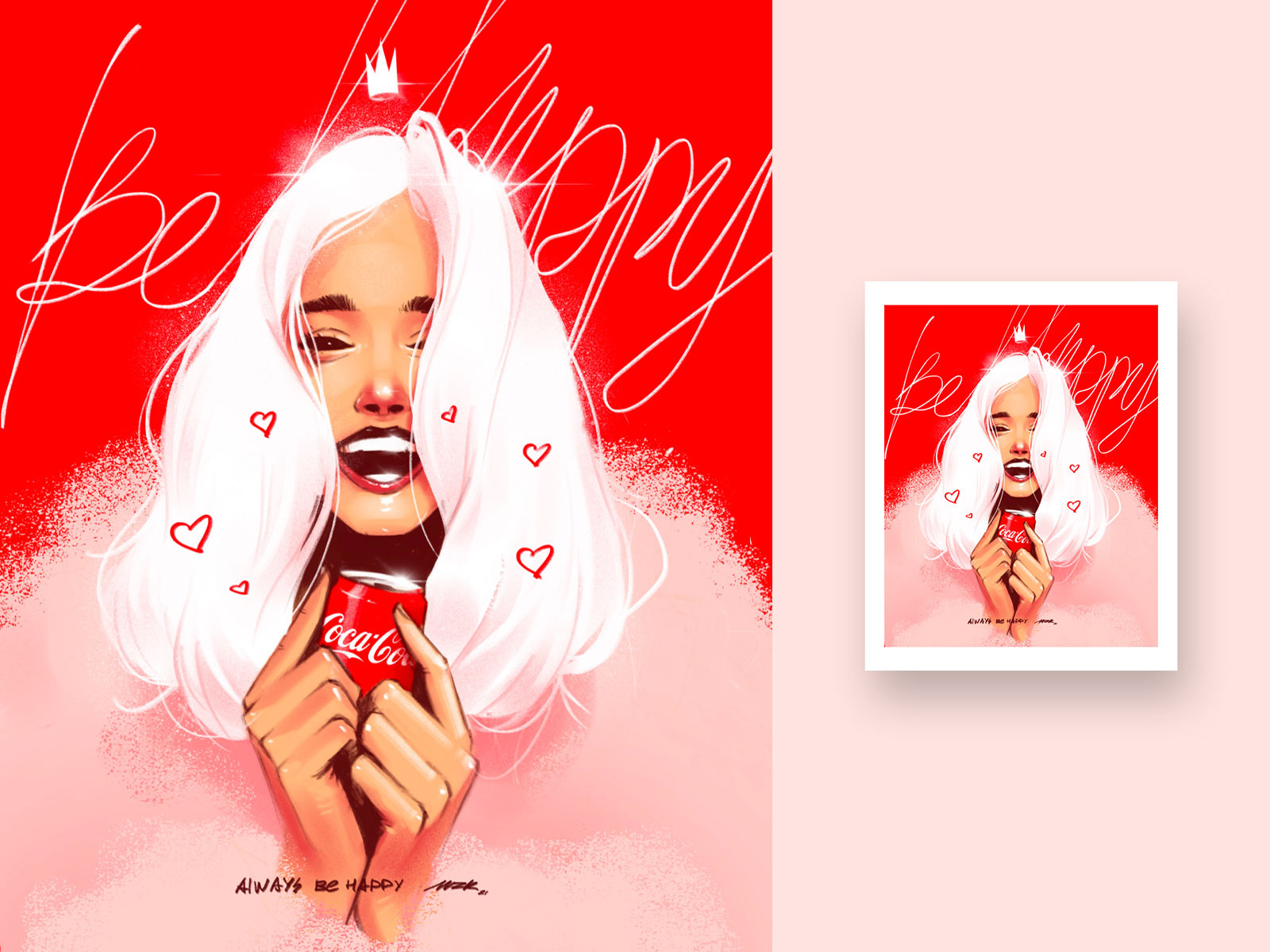 CocaCola Babe  ad art artwork beauty character drawing eyes face female female character girl hair illustration portrait sexy