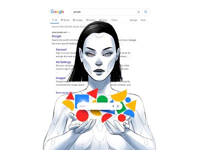 Google babe art artwork character drawing eyes face female female character girl google hair illustration portrait sexy