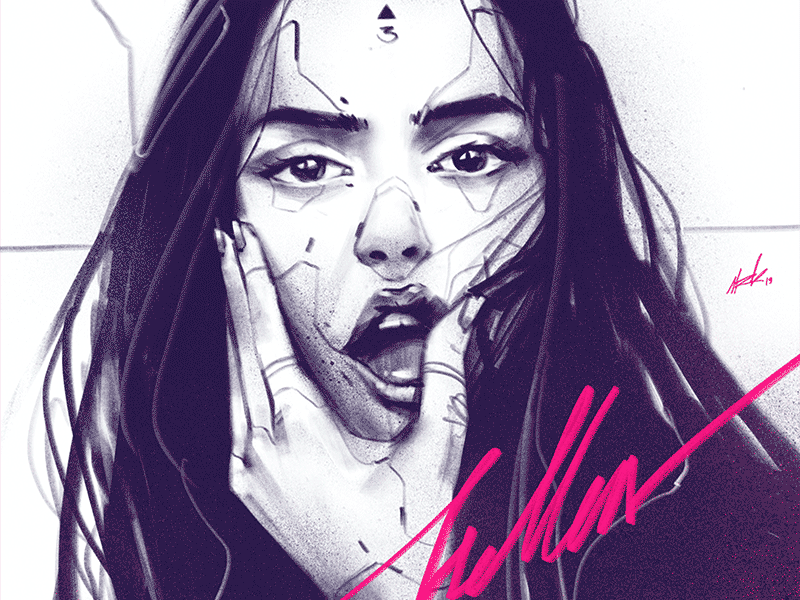 Hellen art artwork babe baby bae beauty cute cyberpunk drawing female girl hair illustration love portrait scifi sexy