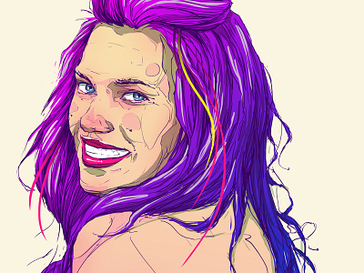 Elena art artwork eyes girl hair illustration love purple sexy