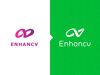 Enhancv Logo cv enhance green infinity logo logo design logotype resume sign