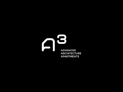 A3 a3 black clean letters logo logotype simple typo