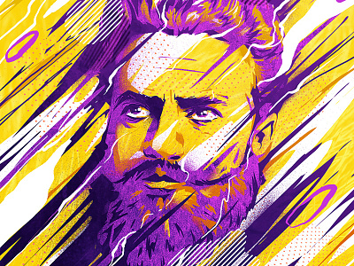 Hristo Botev beard eyes face hair male man portrait purple vector yellow