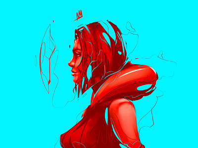 Red Queen art crown desire digital art drawing girl illustration love painting queen sketch