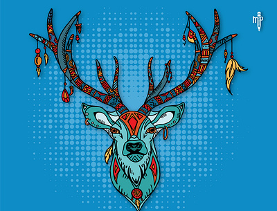 Deer Gond Art Illustration animation art branding design graphic design illustration illustrator logo typography vector