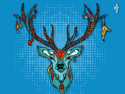 Deer Gond Art Illustration