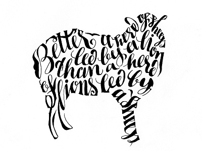 Sheep animal calligraphy design freehand illustrated illustration lettering lion quote sheep silouette words