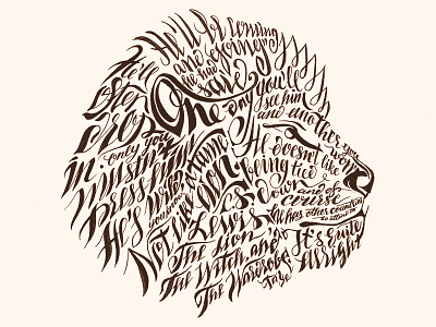 The Lion (the Witch and the Wardrobe) animal calligraphy drawing hand lettering handdrawn icon illustrated lettering lion quote text typography