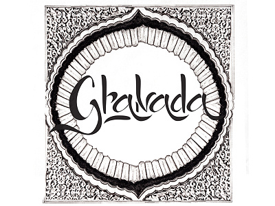 Granada calligraphy design detailed granada handdrawn icon islamic lettering moorish pattern type typography