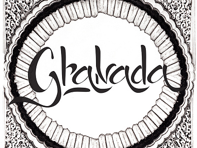 Granada detail calligraphy design drawing granada handdrawn illustration lettering spain type typography