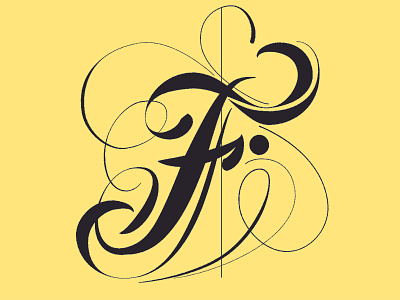 F doodle design doodle f icon illustration illustrator letter lettering swoosh typography vector yellow