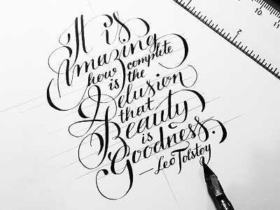Tolstoy wip calligraphy design freehand handlettered handtype handwriting illustrated layout lettering type typography wip