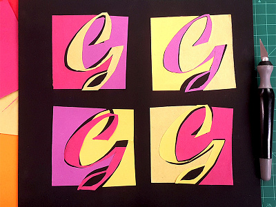 Paper G bright colors composition design graphic handmade icon letter lettering paper papercutting typography