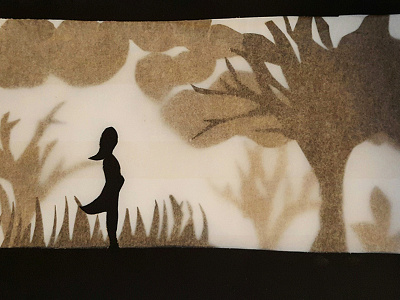 Papercut Girl analogue character composition design grayscale handmade layers layout paper papercutting scene transparency