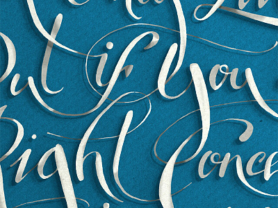 WIP 3d blue calligraphy handlettered handtype lettering paper photoshop texture type typography wip