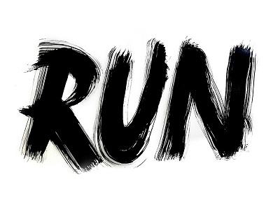 Run! brush dynamic freehand handlettering handwriting illustration ink lettering run texture type typography
