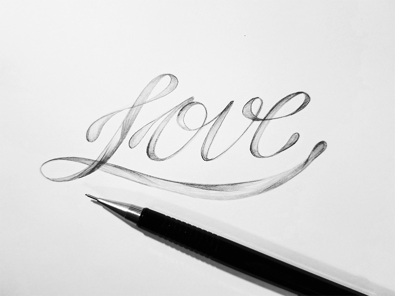 Love illustration design calligraphy typography type handlettering lettering drawing doodle pencil love inktober