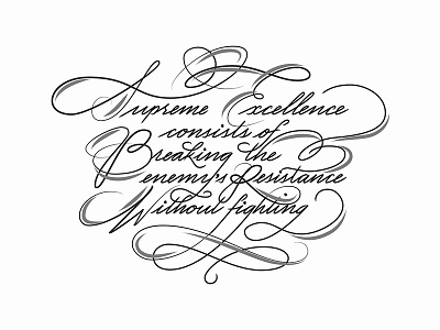 Supreme Excellence art of war calligraphy cursive design illustration illustrator lettering print script type typography vector