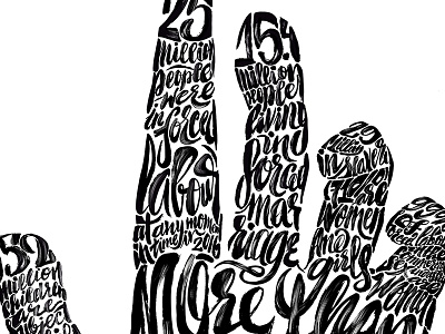 Modern Slavery detail calligraphy handdrawn handlettering illustration infographic ink lettering slavery social issues type typography