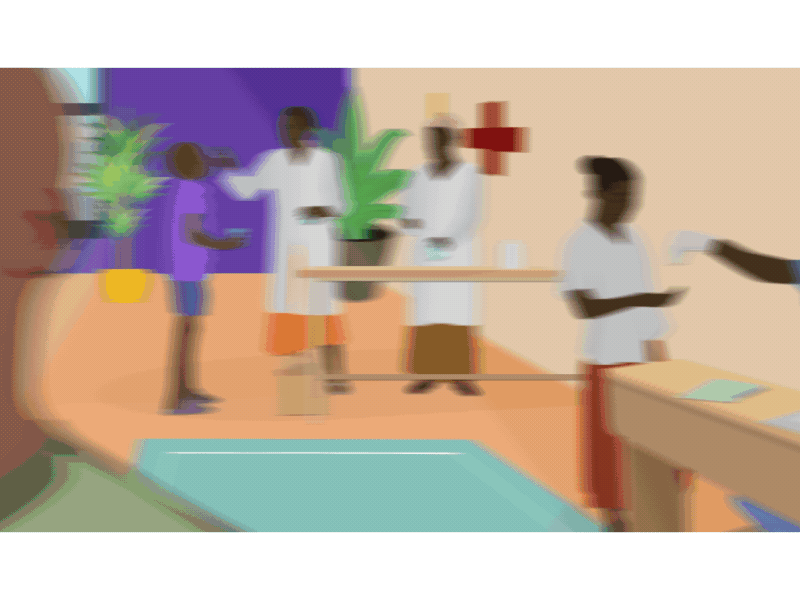 Doctor // Village africa after effects animation design doctor illustration illustrator motion graphics people river transition vector