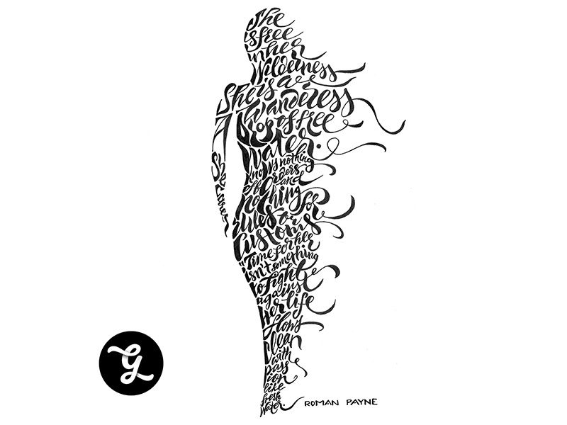 Wanderess for Goodtype woman writing drawing illustration typography type calligraphy handlettering lettering literature wanderess goodtype