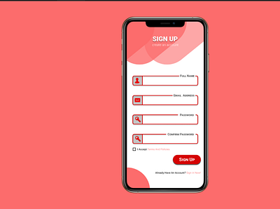 Coral Sign Up 001 dailyui