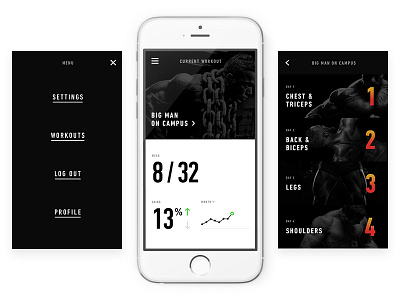 Workout App Concept app clean data design fitness graph inspiring minimal product simple visual