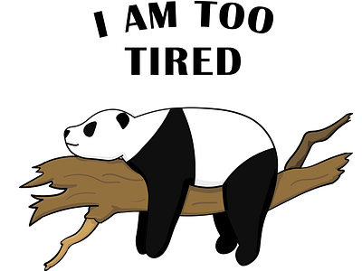 Tired lazy panda bear