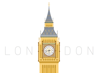 Big Ben ben big clock illustration landmark london tourist uk vector westminister