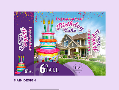 Inflatable Birthday Cake Box Design awesome box design branding eyecatching graphicdesign inflatable packagedesign photoshop professional