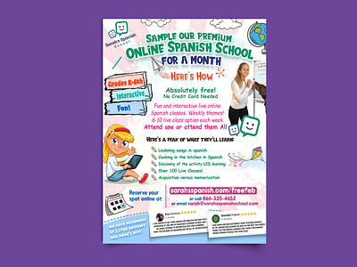 Online School Flyer design flyer graphic design kid online promotional school