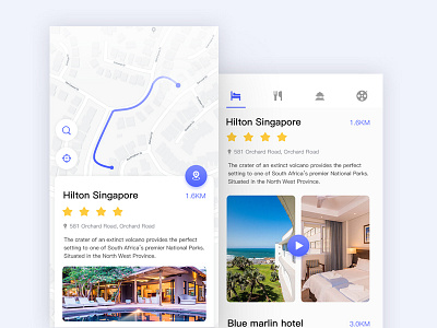 Surrounding the hotel map information app map ui web