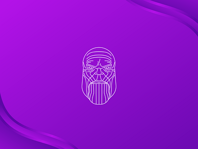 Thanos Line art head icon logo simple thanos