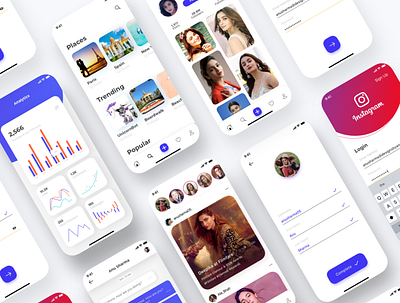 Instagram app design concept app design illustration minimal typography ui ux