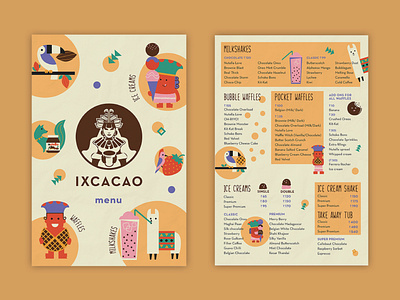 Ixcacao Menu Design