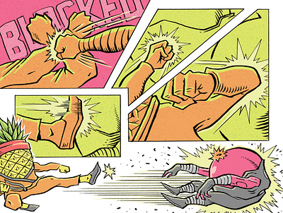 Goofy Froot: Bromeliad's Keeper (preview) cartoon fruit cartoons character design comic art comics fruit illustration ninjas photoshop pineapple pineapples pomegranate storyboarding