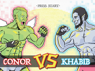 UFC 229 poster commission characterdesign comics conor mcgregor fight fighting illustration khabib photoshop poster art ufc videogames