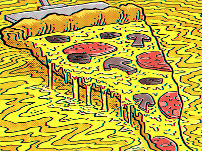 Pizzzzza cartoon food food art photoshop pizza pop art psychedelic slice surreal