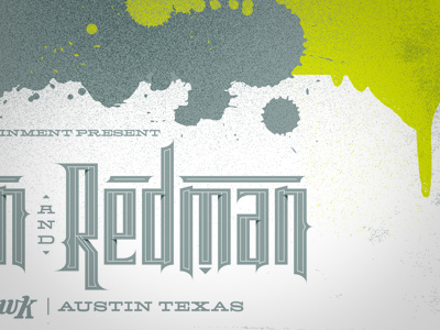 Method Man and Redman poster sneak peek bobby dixon gigposter lettering poster screenprint type typography