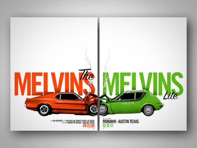 Melvins screen printed gigposters